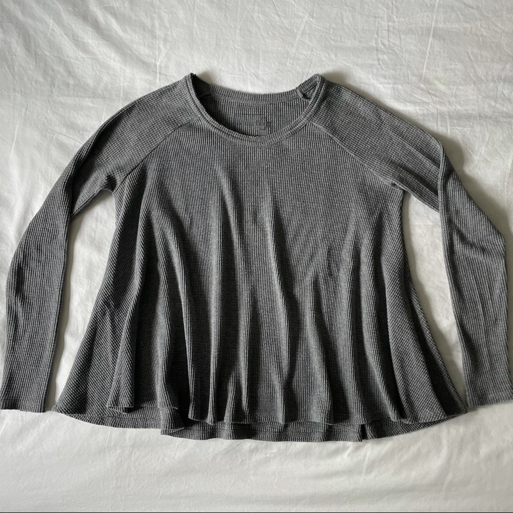 Free People We the Free Rockabilly Waffle Knit Swing Thermal Long Sleeve